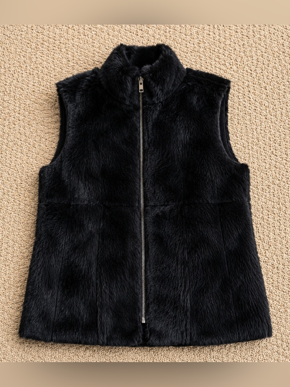 Black Fur Vest